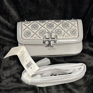 Tory Burch Gray and Silver Crossbody Bag